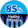 Energy Efficient Gas water heater with 85% heating efficiency